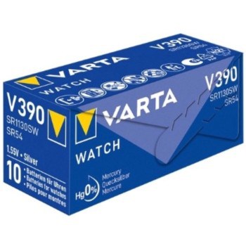 Pile Varta V390 SR54 SR1130SW pour Montre Oxyde d'Argent 1,55V