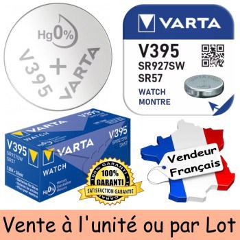 Pile Varta V395 SR57 SR927SW pour Montre Oxyde d'Argent 1,55V