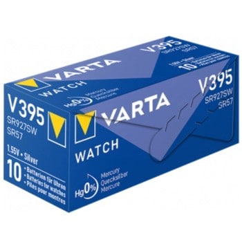 5 Piles Varta V395 SR57 SR927SW pour Montre Oxyde d'Argent 1,55V
