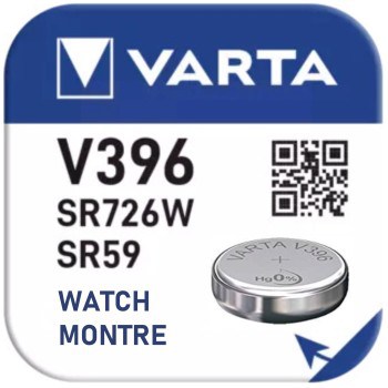 Pile Varta V396 SR59 SR726W pour Montre Oxyde d'Argent 1,55V