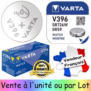 10 Piles Varta V396 SR59 SR726W pour Montre Oxyde d'Argent 1,55V