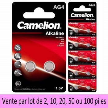 20 Piles AG4 LR66 LR626 177 376 377 G4 SR626W Camelion Alcaline 1,5V