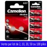 10 Piles AG7 LR57 LR926 LR927 195 395 399 G7 Camelion Alcaline 1,5V