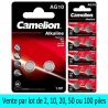 20 Piles AG10 LR54 LR1130 LR1131 189 389 390 Camelion Alcaline 1,5V