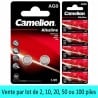 100 Piles AG0 LR63 LR521 179 379 G0 SR521W Camelion Alcaline 1,5V