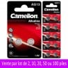 100 Piles AG12 LR43 LR1142 186 301 386 SR43W Camelion Alcaline 1,5V