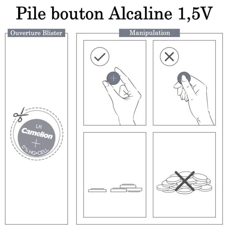 Pile Bouton LR Alcaline 1,5V : AG10 LR54 LR1131 389 ( par 2, 10, 20, 50 ou  100 )