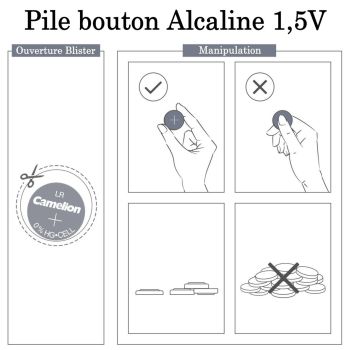 10 Piles AG7 LR57 LR926 LR927 195 395 399 G7 Camelion Alcaline 1,5V