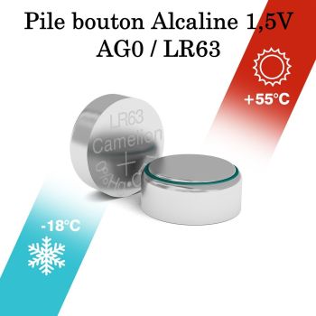 100 Piles AG0 LR63 LR521 179 379 G0 SR521W Camelion Alcaline 1,5V