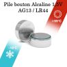 50 Piles AG13 LR44 LR1154 186 303 357 G13 A76 Camelion Alcaline 1,5V