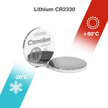 Pile bouton CR2330 DL2330 Camelion Lithium 3V