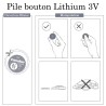 Pile bouton CR1220 DL1220 Camelion Lithium 3V