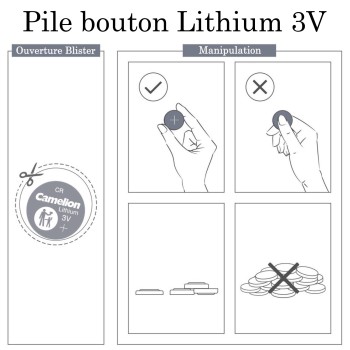 2 Piles bouton CR1216 DL1216 Camelion Lithium 3V 25 mAh