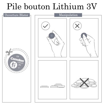 5 Piles bouton CR1216 DL1216 Camelion Lithium 3V 25 mAh