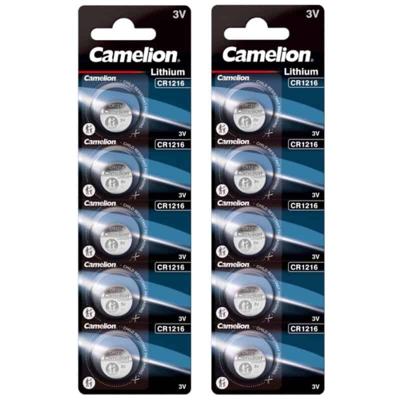 10 Piles bouton CR1216 DL1216 Camelion Lithium 3V 25 mAh