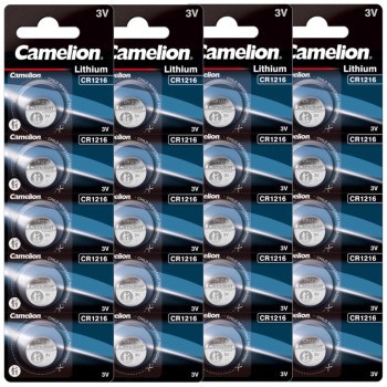 20 Piles bouton CR1216 DL1216 Camelion Lithium 3V 25 mAh