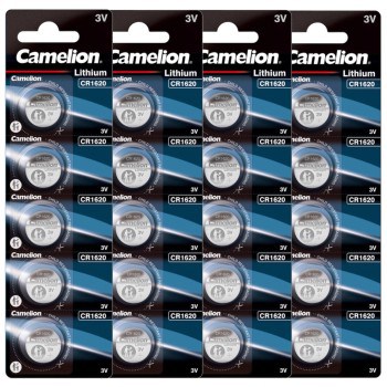 20 Piles bouton CR1620 DL1620 Camelion Lithium 3V