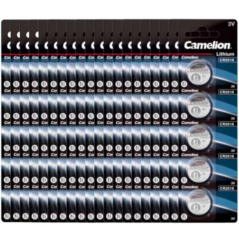 100 Piles bouton CR2016 DL2016 Camelion Lithium 3V