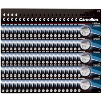 100 Piles bouton CR2025 DL2025 Camelion Lithium 3V