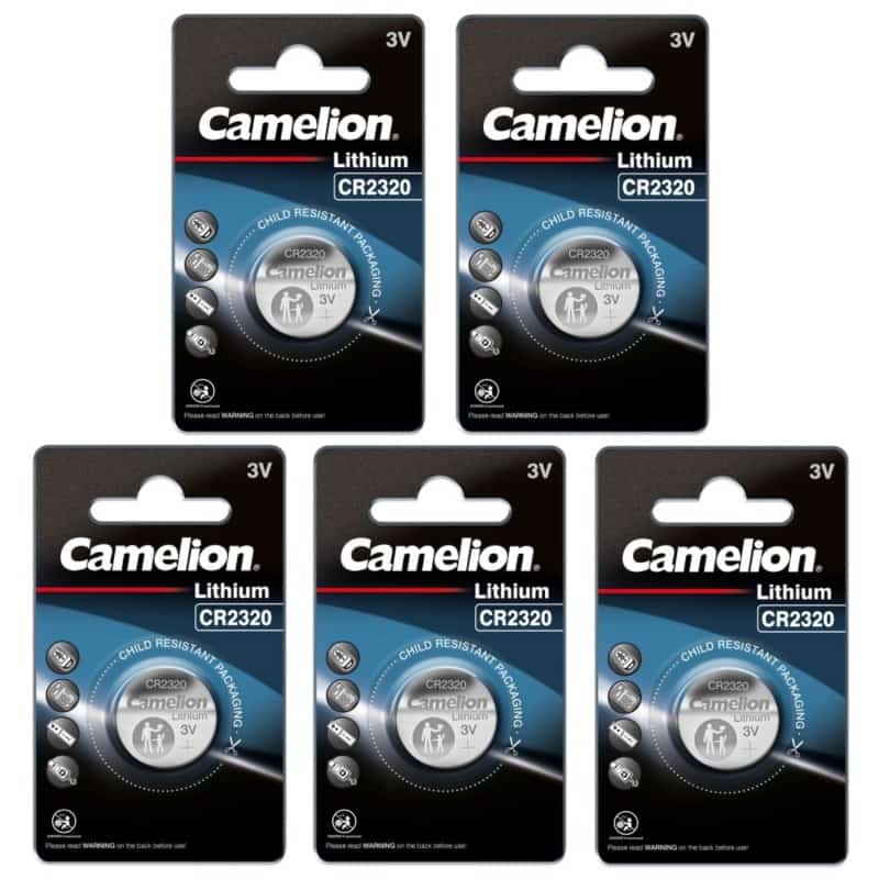 5 Piles bouton CR2320 DL2320 Camelion Lithium 3V