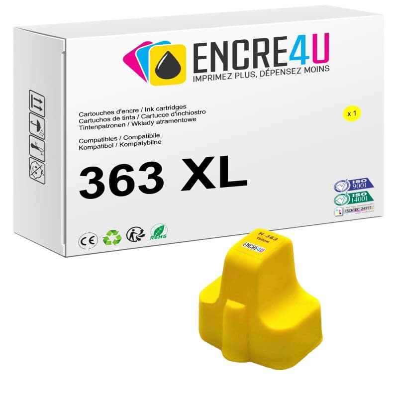 CARTOUCHE COMPATIBLE HP 363 XL Y ( 363XL JAUNE )