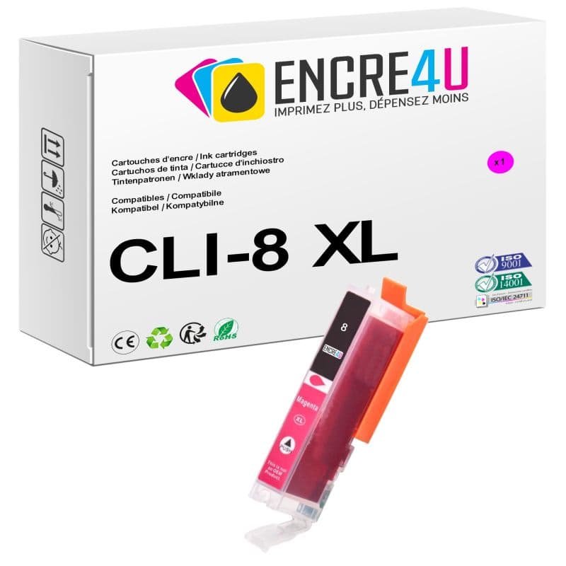 Cartouche d'encre compatible Canon CLI8 CLI-8 XL M ( Magenta )
