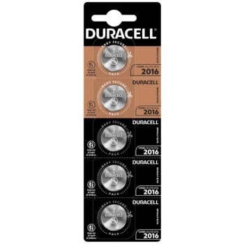 5 Piles bouton CR2016 DL2016 Duracell Lithium 3V