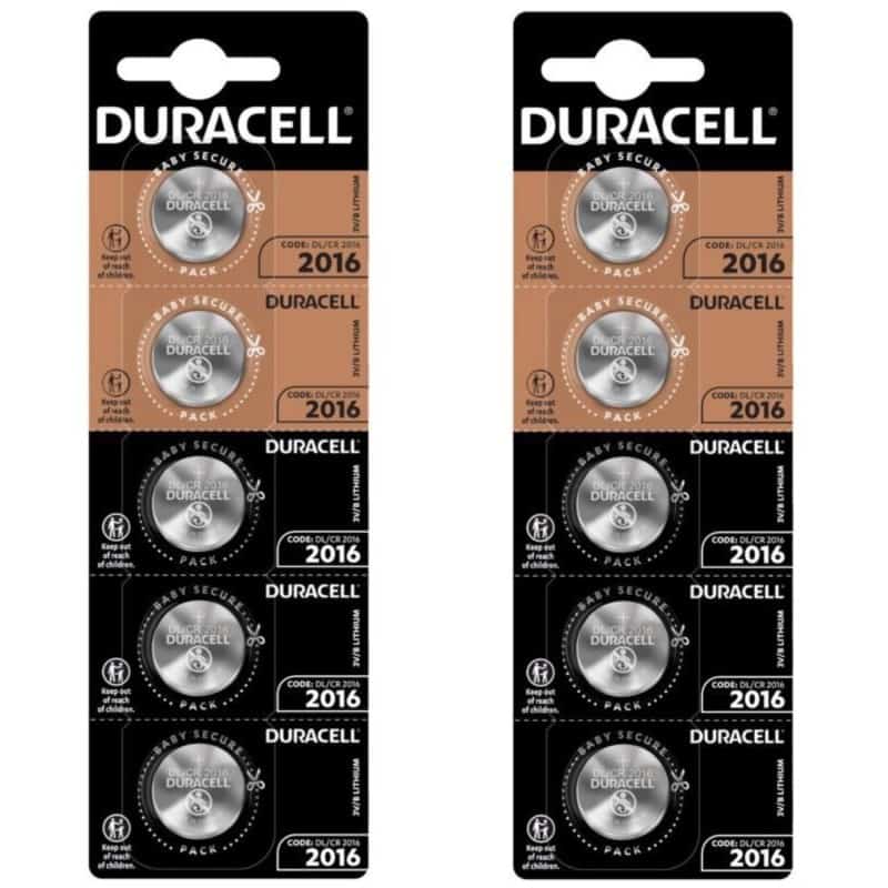 10 Piles bouton CR2016 DL2016 Duracell Lithium 3V