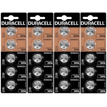 20 Piles bouton CR2016 DL2016 Duracell Lithium 3V