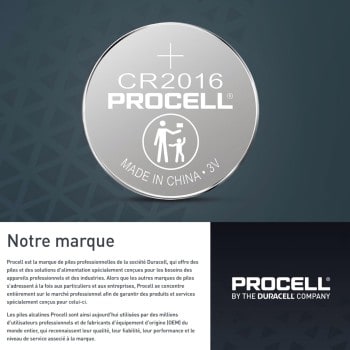 Pile bouton CR2016 DL2016 Duracell Procell Lithium 3V
