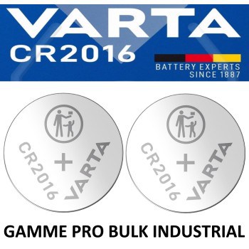 2 Piles bouton CR2016 DL2016 Varta Pro Bulk Lithium 3V