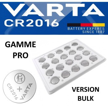 20 Piles bouton CR2016 DL2016 Varta Pro Bulk Lithium 3V