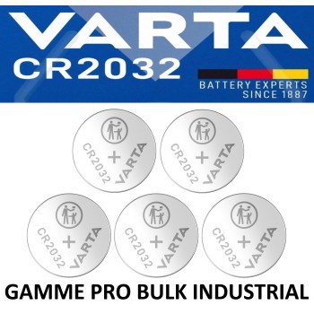 5 Piles bouton CR2032 DL2032 Varta Pro Bulk Lithium 3V