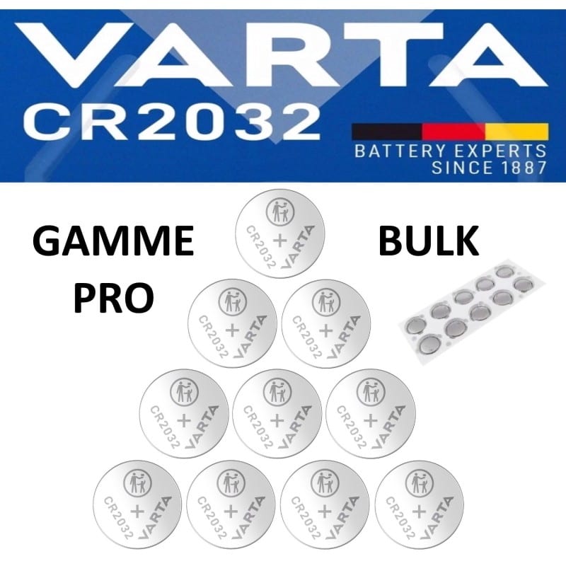 10 Piles bouton CR2032 DL2032 Varta Pro Bulk Lithium 3V