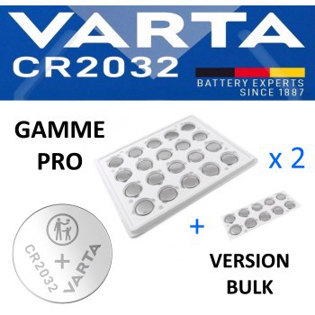 50 Piles bouton CR2032 DL2032 Varta Pro Bulk Lithium 3V