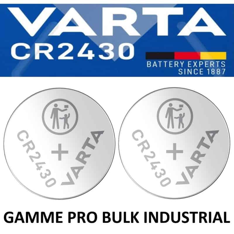 2 Piles bouton CR2430 DL2430 Varta Pro Bulk Lithium 3V