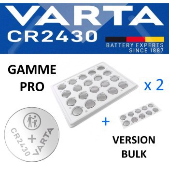50 Piles bouton CR2430 DL2430 Varta Pro Bulk Lithium 3V