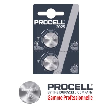 2 Piles bouton CR2025 DL2025 Duracell Procell Lithium 3V