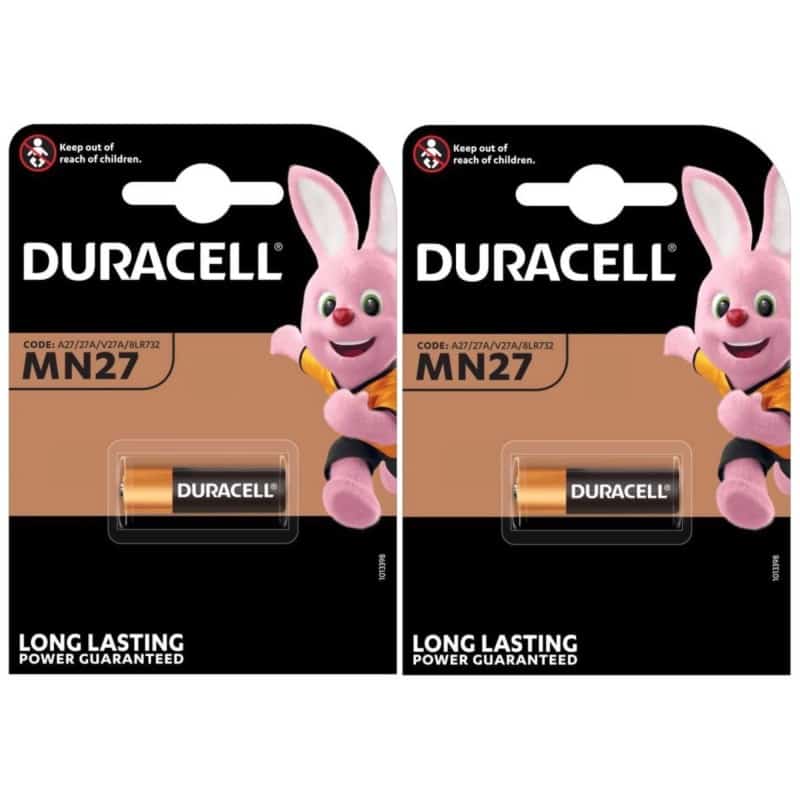 2 Piles LR27A A27 MN27 V27A Duracell Alcaline 12V 20 mAh