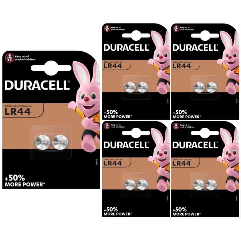 10 Piles LR44 AG13 LR1154 186 303 357 G13 A76 Duracell Alcaline 1,5V