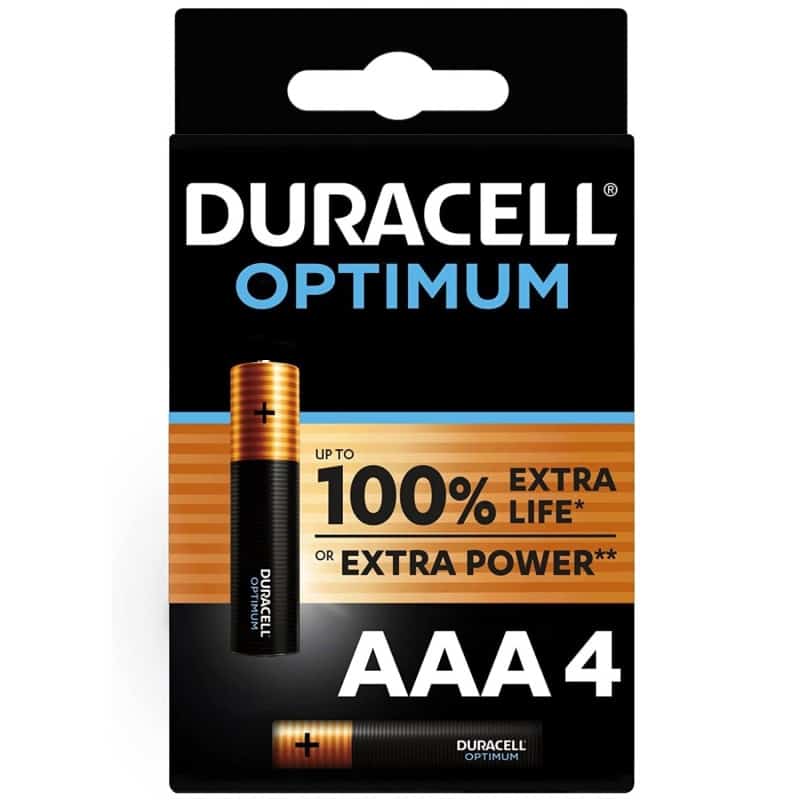 4 Piles LR03 AAA FR03 R3 E92 MN2400 Duracell Optimum Alcaline 1,5V