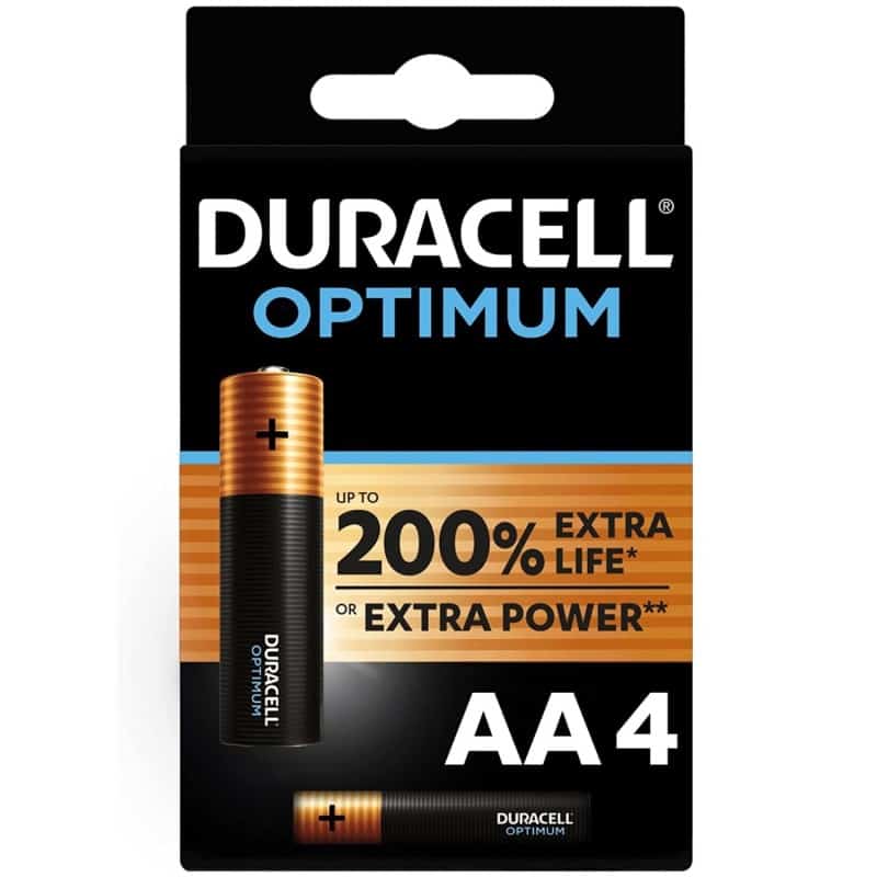 4 Piles LR6 AA E91 MN1500 AM3 Duracell Optimum Alcaline 1,5V