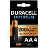 4 Piles LR6 AA E91 MN1500 AM3 Duracell Optimum Alcaline 1,5V