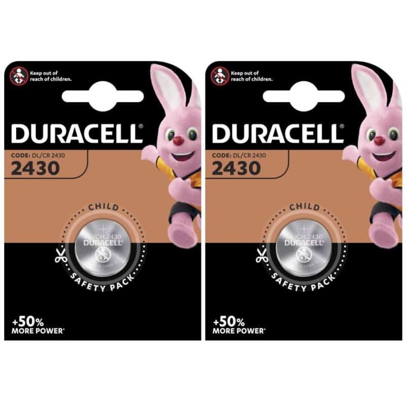 2 Piles bouton CR2430 DL2430 Duracell Lithium 3V