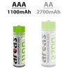 4 Piles Rechargeables AAA LR03 HR03 MN2400 Arcas Ni-MH 1,2V 1100 mAh
