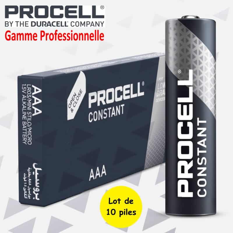 10 Piles LR03 AAA MN2400 AM4 Duracell Procell Constant Alcaline 1,5V