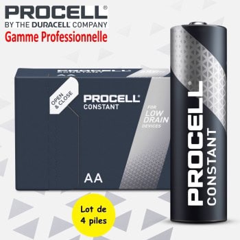 4 Piles LR6 AA MN1500 AM3 Duracell Procell Constant Alcaline 1,5V