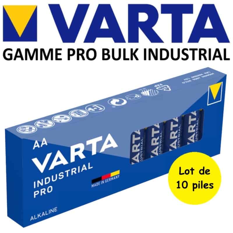 10 Piles LR6 AA MN1500 E91 LR06 AM3 Varta Industrial Alcaline 1,5V