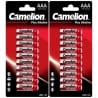 20 Piles LR03 AAA MN2400 E92 LR3 AM4 MICRO Camelion Alcaline 1,5V