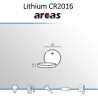 10 Piles bouton CR2016 DL2016 Arcas Lithium 3V